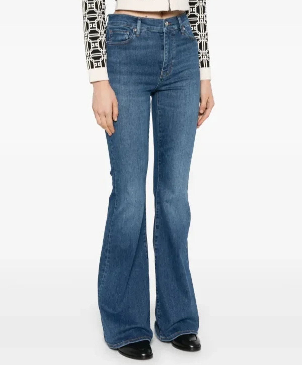 FRAME Le High Flare Jeans Women's Medium Wash High Rise Denim Size 28
